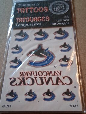 NHL Vancouver Canucks Temporary Tattoos - Blue/Black/White Set